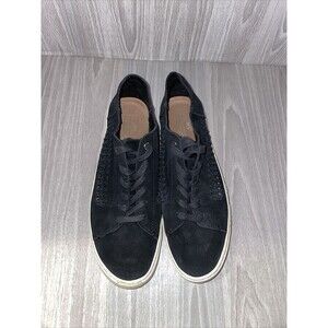 Preowned TOM'S Women's Lenox Casual Shoe Black Suede Lace Up Shoes Size 8